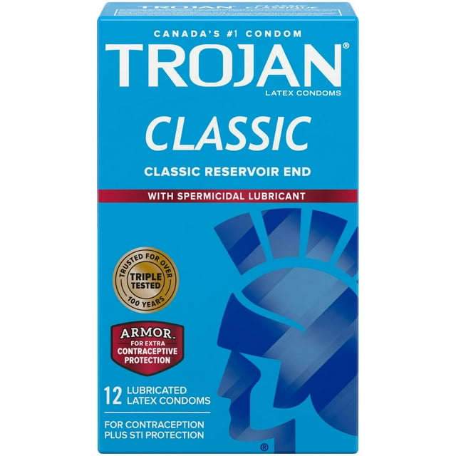 Trojan Classic Lubricated Condoms, with Spermicidal Lubricant