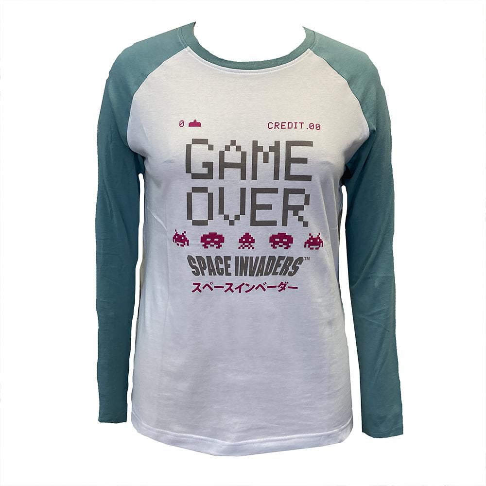 Ladies licensed Space Invaders long sleeve t shirt.