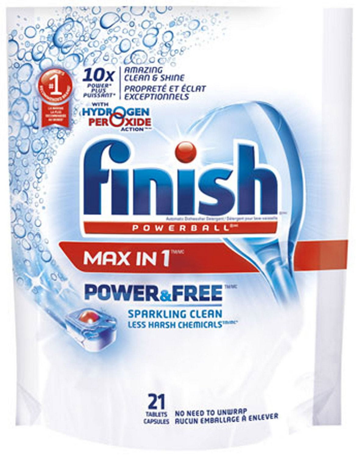 Finish Dishwasher Detergent Powerball Power & Free Max in 1 With