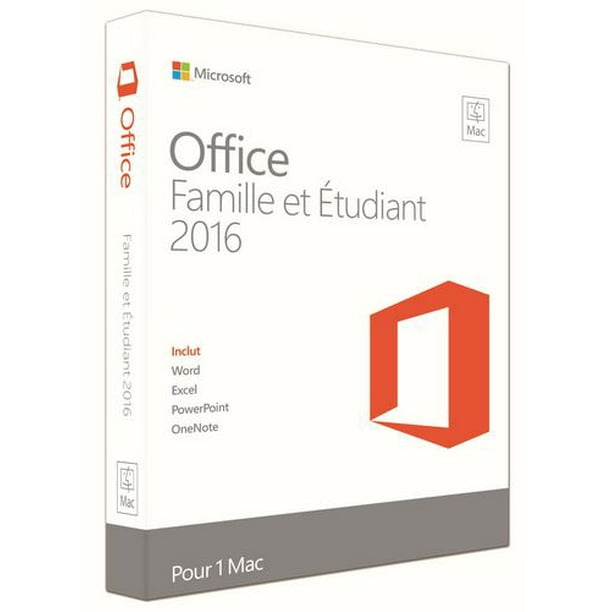 Microsoft Office pour Mac Famille et Étudiant 2016 - francais