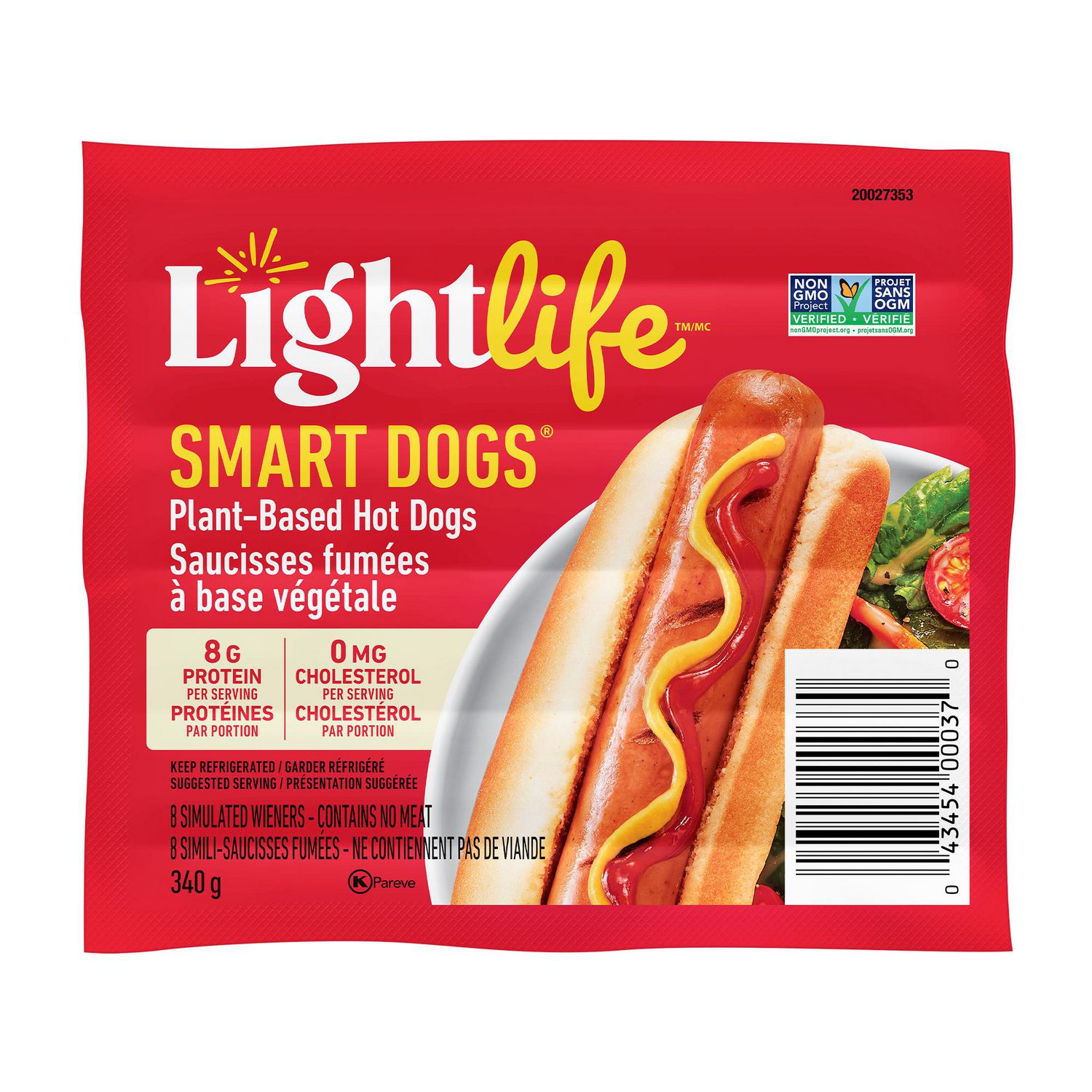 Lightlife Smart Dogs Plant-Based Vegan Hot Dogs, 340 g