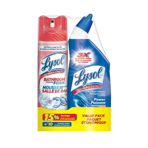 Paquet economique Lysol - Mousse nettoyante pour la salle de bain et nettoyant pour cuvette