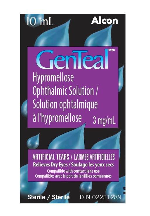 GenTeal Hypromellose Opthalmic Solution, Eye Drops, Artificial Tears, 10 mL