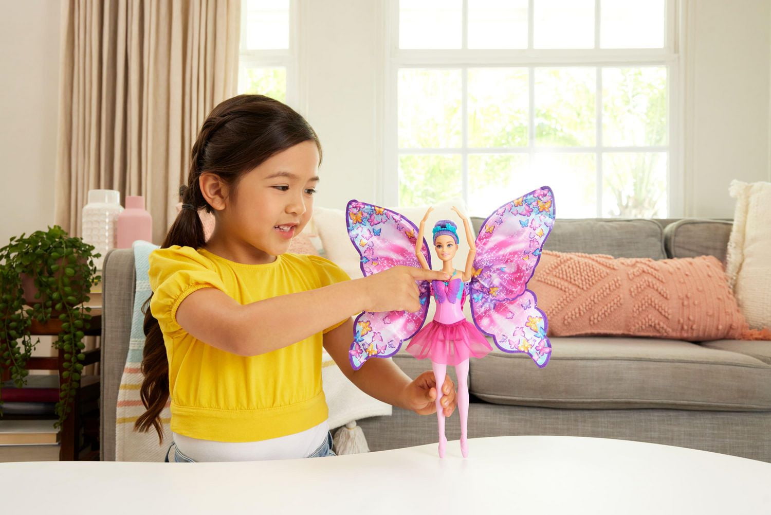 Barbie Dance and Flutter Doll with 2 in 1 Transformation from Dancer to Butterfly Purple Hair Ages 3Y Walmart