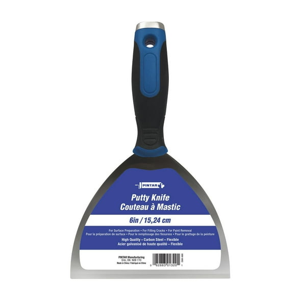 6" Carbon Steel Putty Knife, Flexible, carbon steel