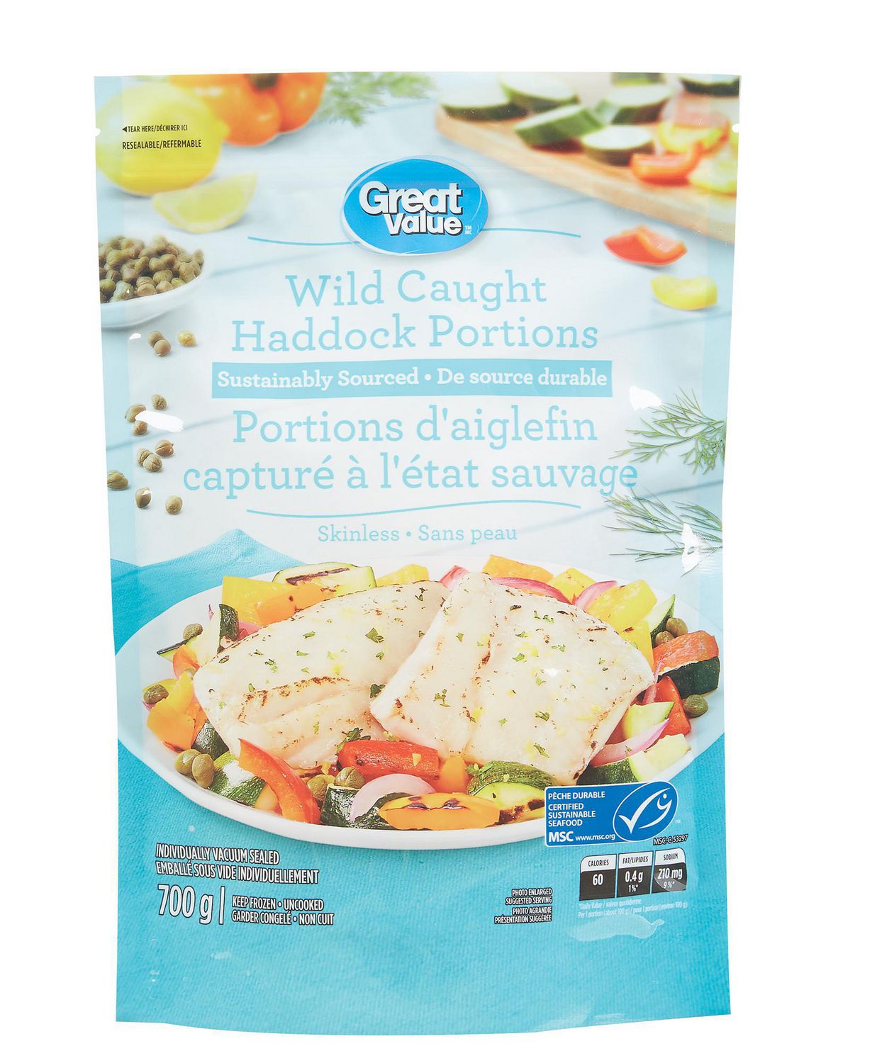 Great Value Wild Caught Haddock Portions Walmart Canada