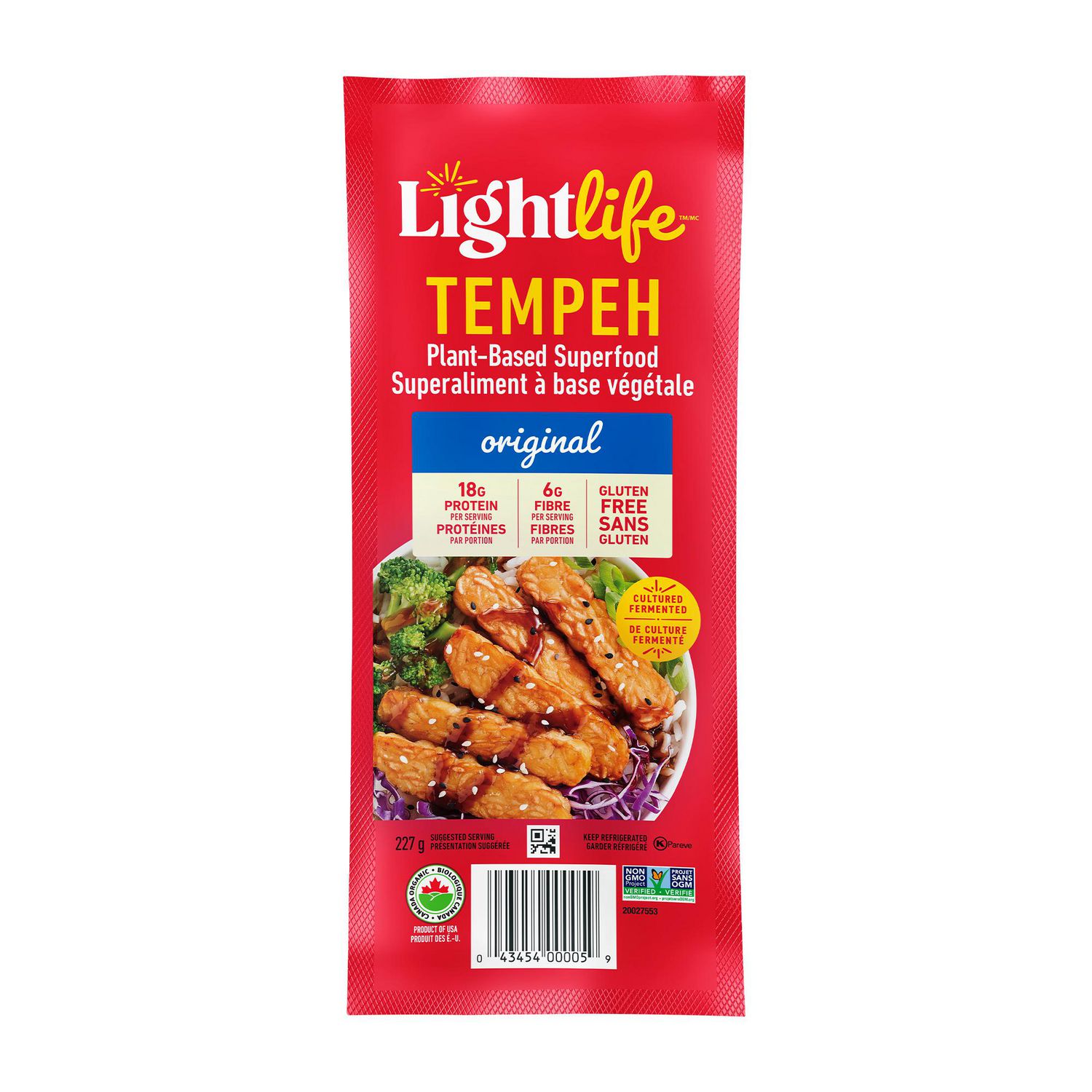 Lightlife Original Organic Plant-Based Tempeh, 227 g