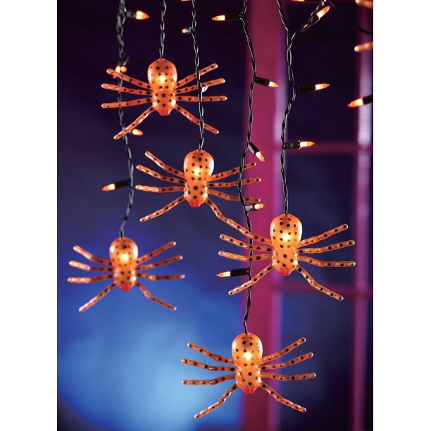 Lumière rideau en forme d’araignée orange