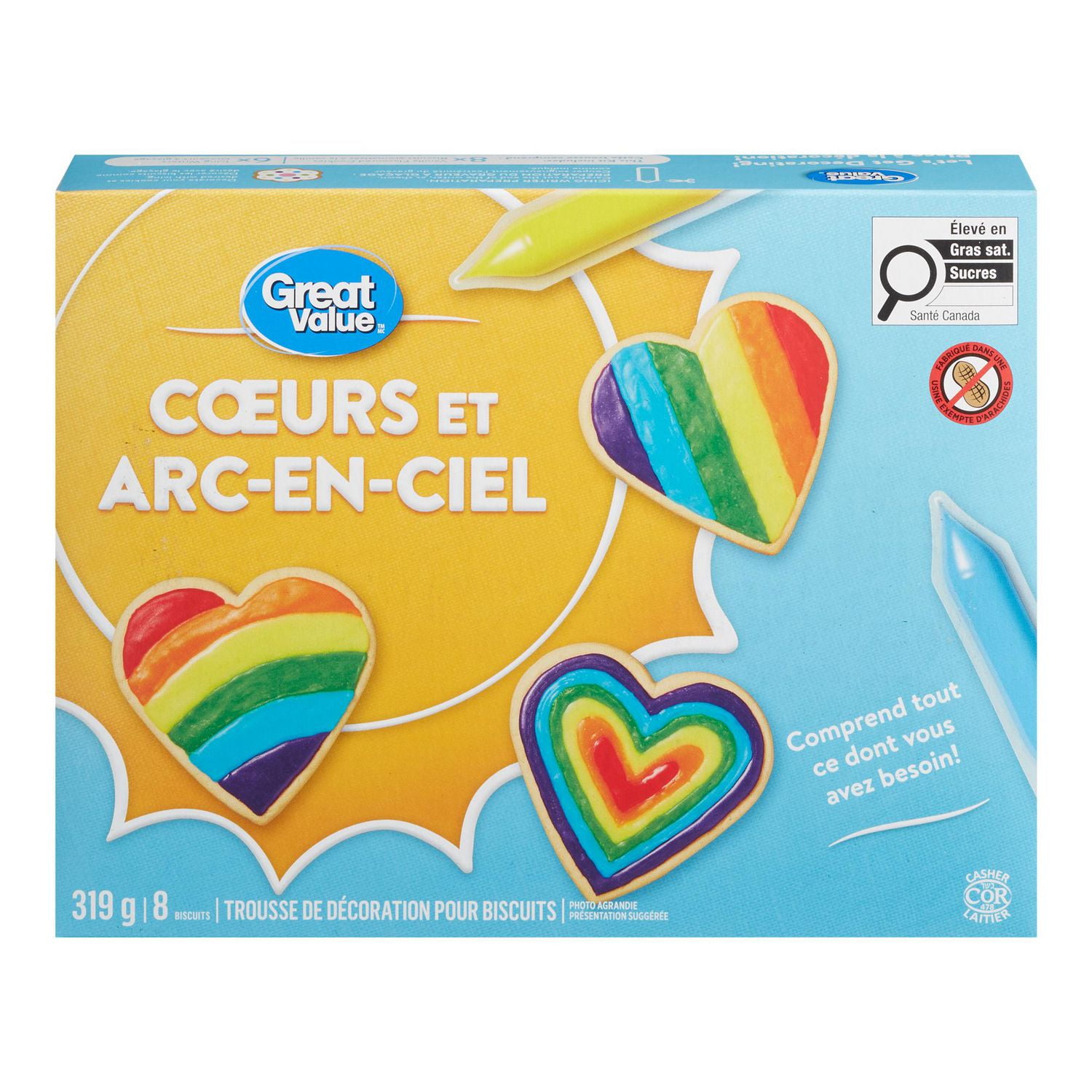 Great Value Rainbow Hearts Cookie Decorating Kit