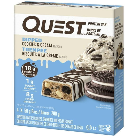 Quest Dipped Cookies & Cream | 50g x 4, Quest Dipped C&C 4 Packs