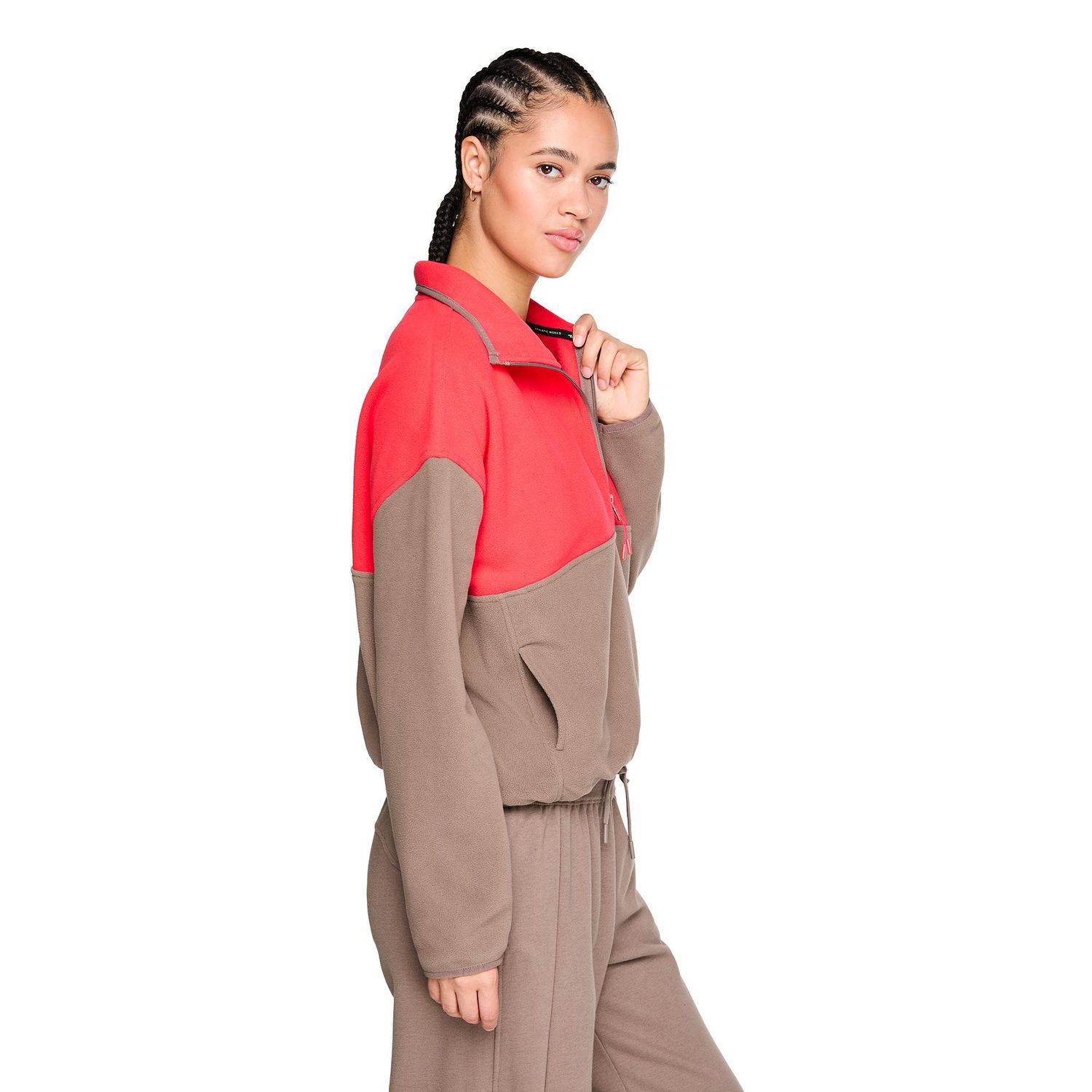 Coton ouaté à demi-fermeture éclair Athletic Works pour femmes