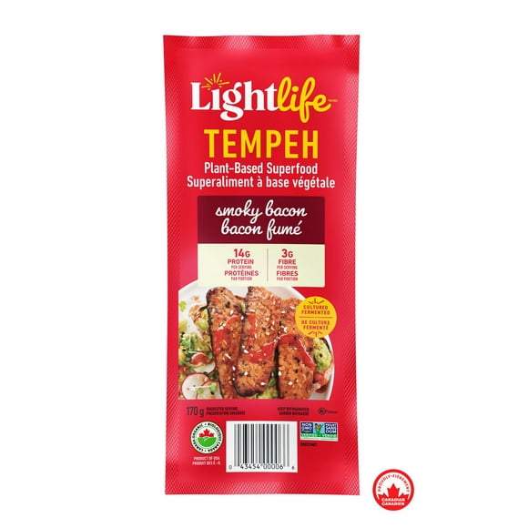Lanières de bacon tempeh fumé biologique à base végétale Lightlife 170g
