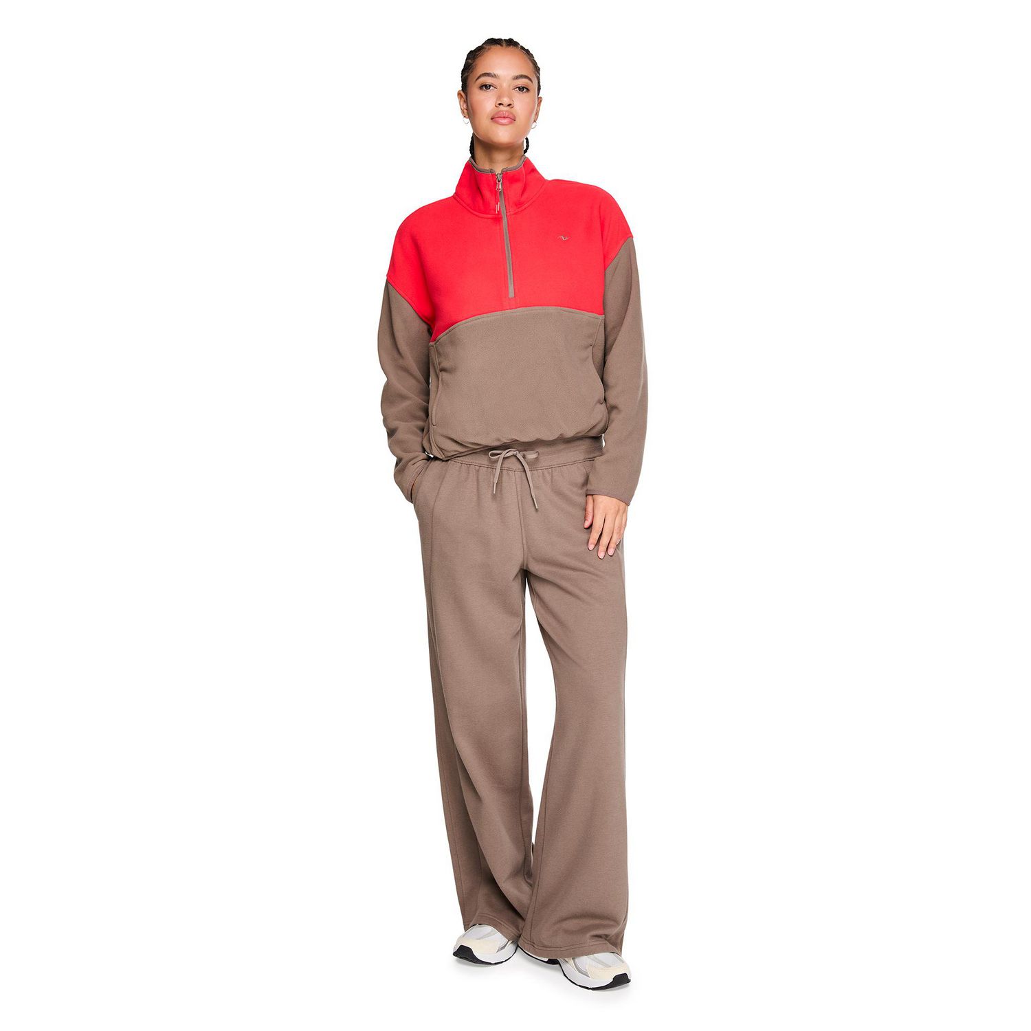 Coton ouaté à demi-fermeture éclair Athletic Works pour femmes
