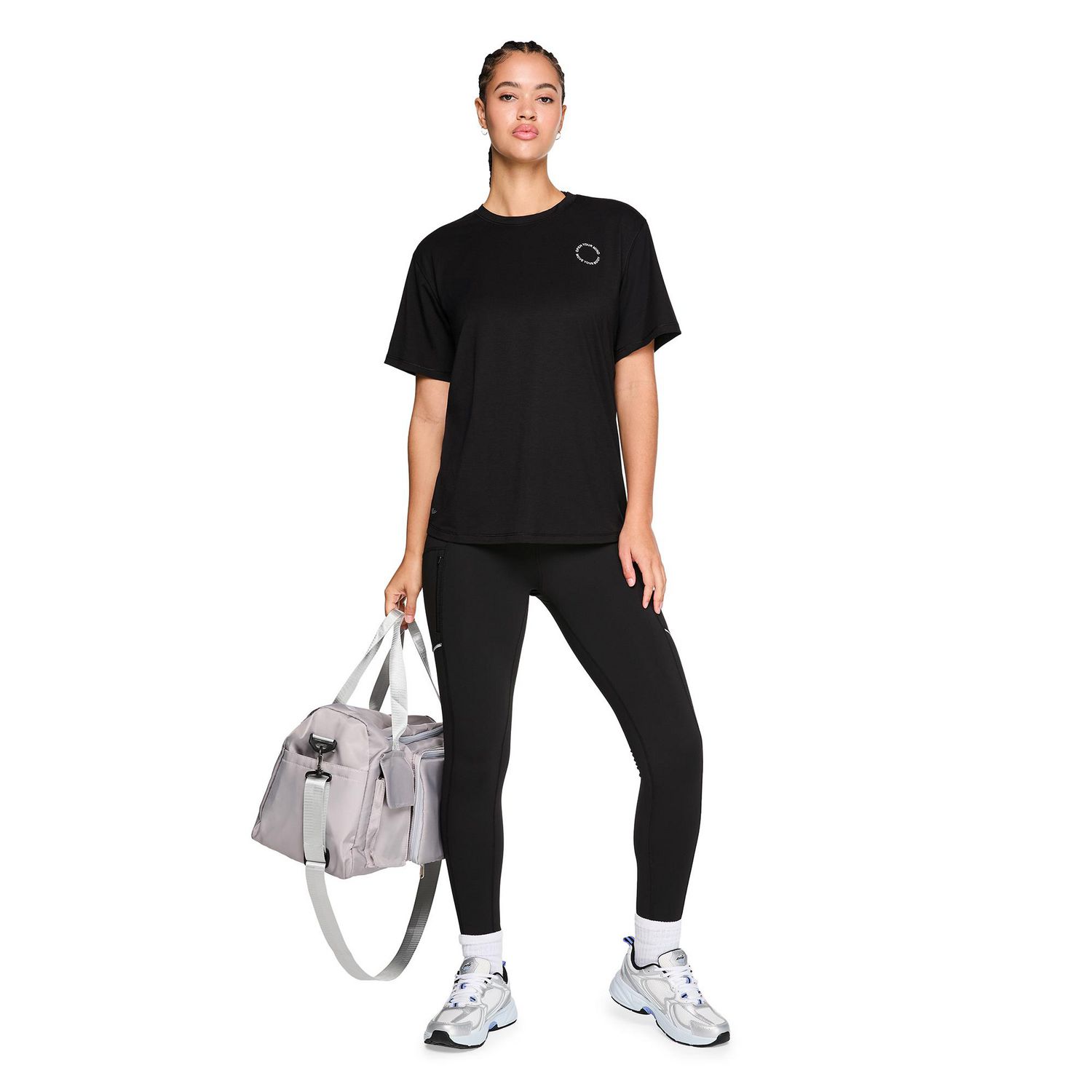 T-shirt à manches courtes et coupe décontractée Athletic Works pour femmes