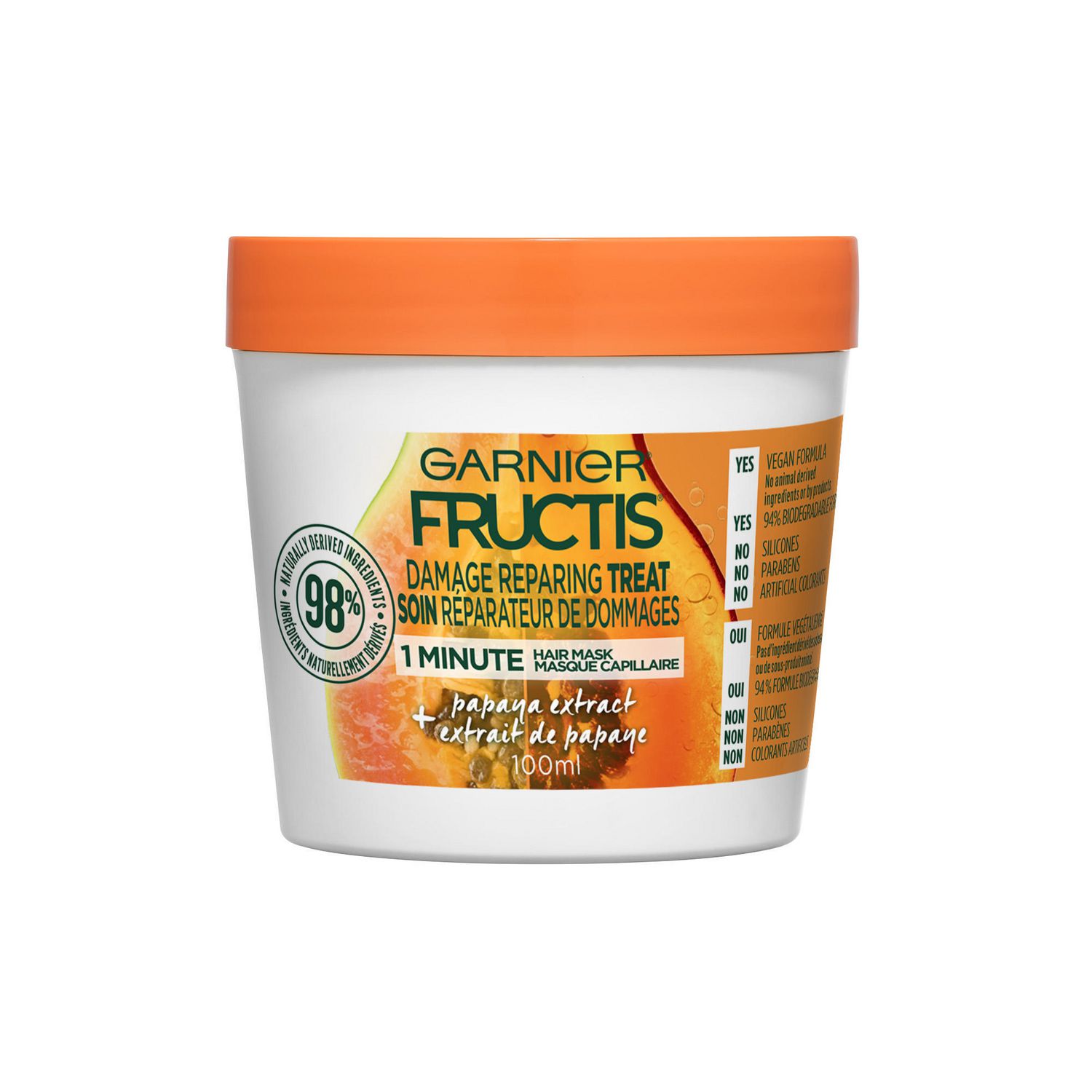 Garnier Fructis Hair Treats Papaya Hair Mask, 100 mL | Walmart Canada