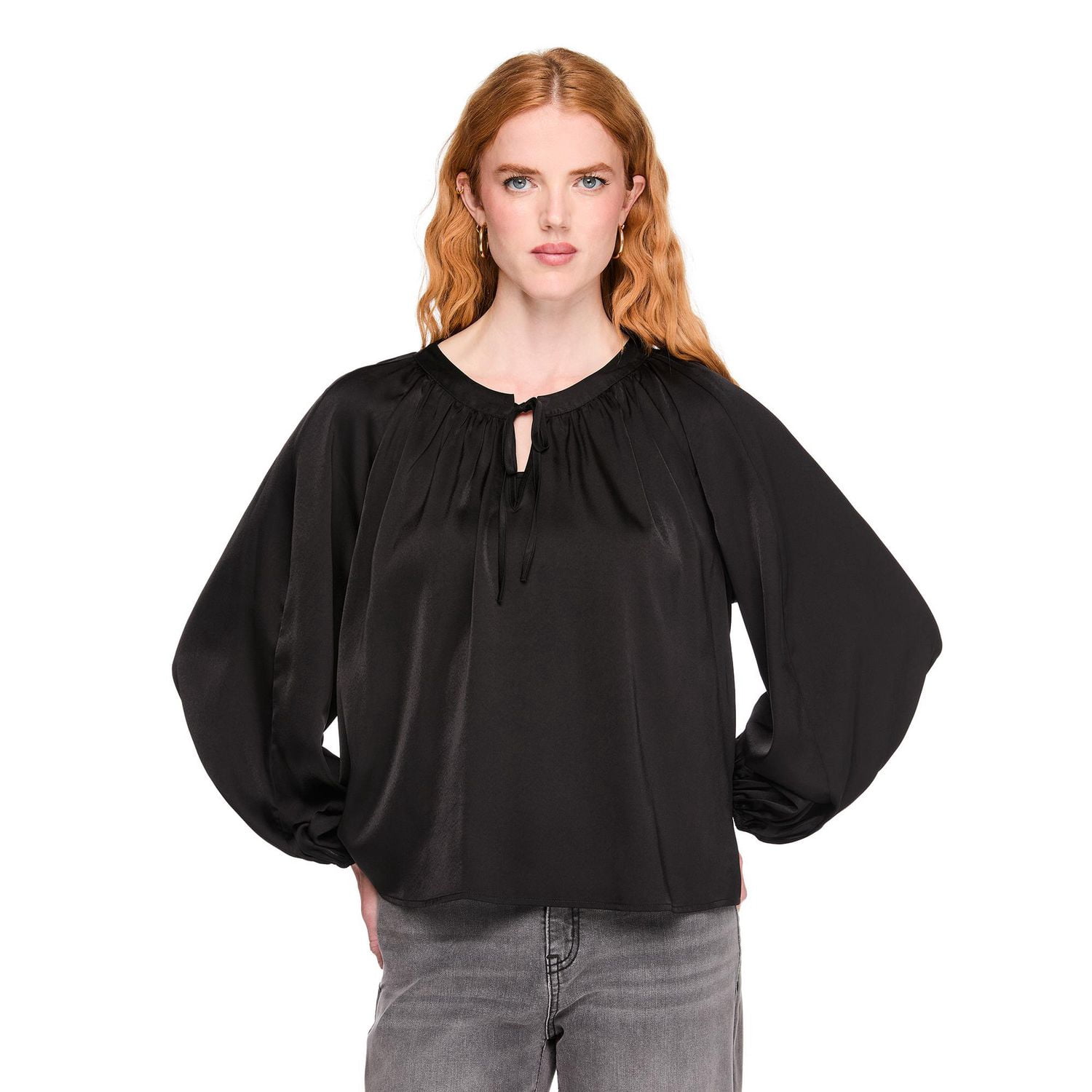 George Women's Satin Tie Blouse