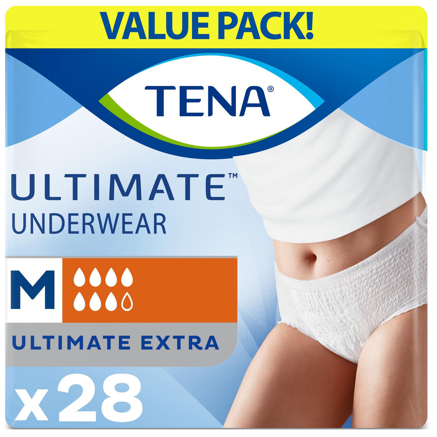 Tena Female Adult Absorbent Underwear, Count of 20 (Pack of 4