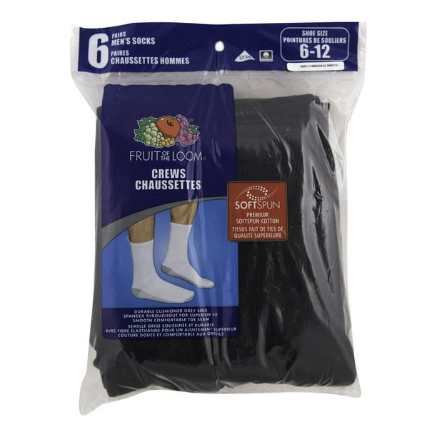 Chaussettes pour hommes Fruit of the Loom - 6 paires