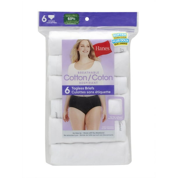 Hanes Cotton Briefs - Soft, Comfortable Everyday Panties With Covered Leg Bands