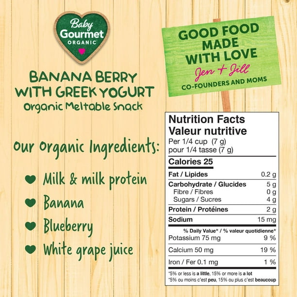 Baby Gourmet Organic Meltable Mushies Banana Berry with Greek