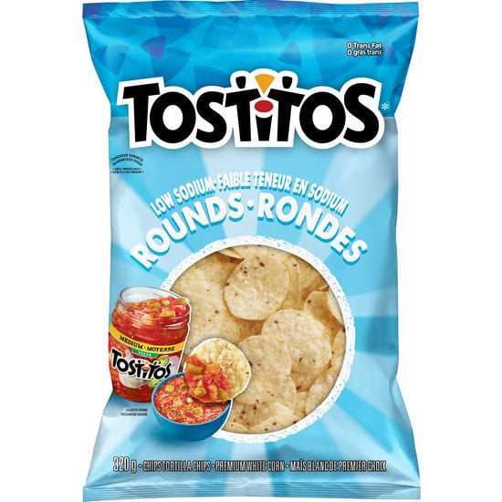 Croustilles de tortilla rondes à faible teneur en sodium de Tostitos