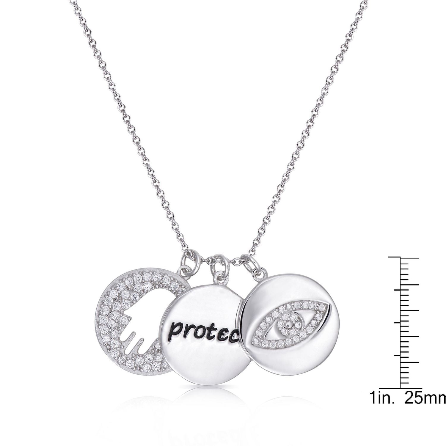 Collier Quintessential en argent sterling "PROTECT"