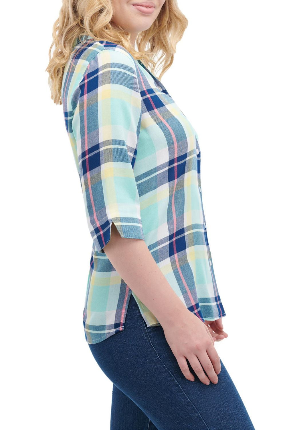 Alia Women's Plaid Blouse