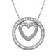 Pendentif cœur et cercle 3 en 1 en argent sterling avec diamants – image 1 sur 2