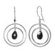 Boucles d'oreilles à anneaux doubles en argent sterling avec Zircons cubiques noirs – image 1 sur 1