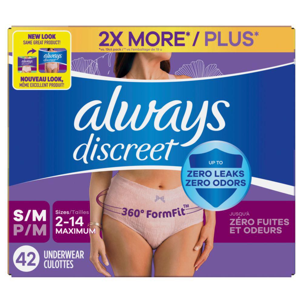 always Discreet Panties Plus, 8 Pcs - oh feliz International