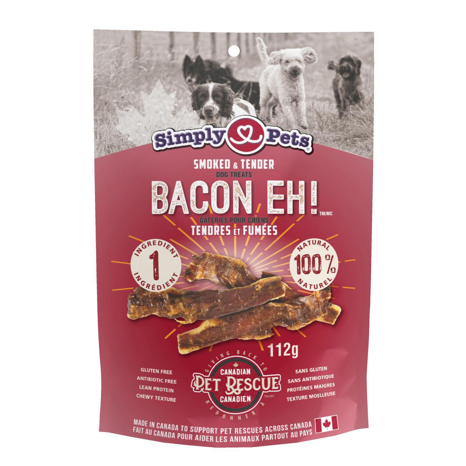 Simply Pets All Natural Smoked and Tender Bacon Eh! Dog Treats