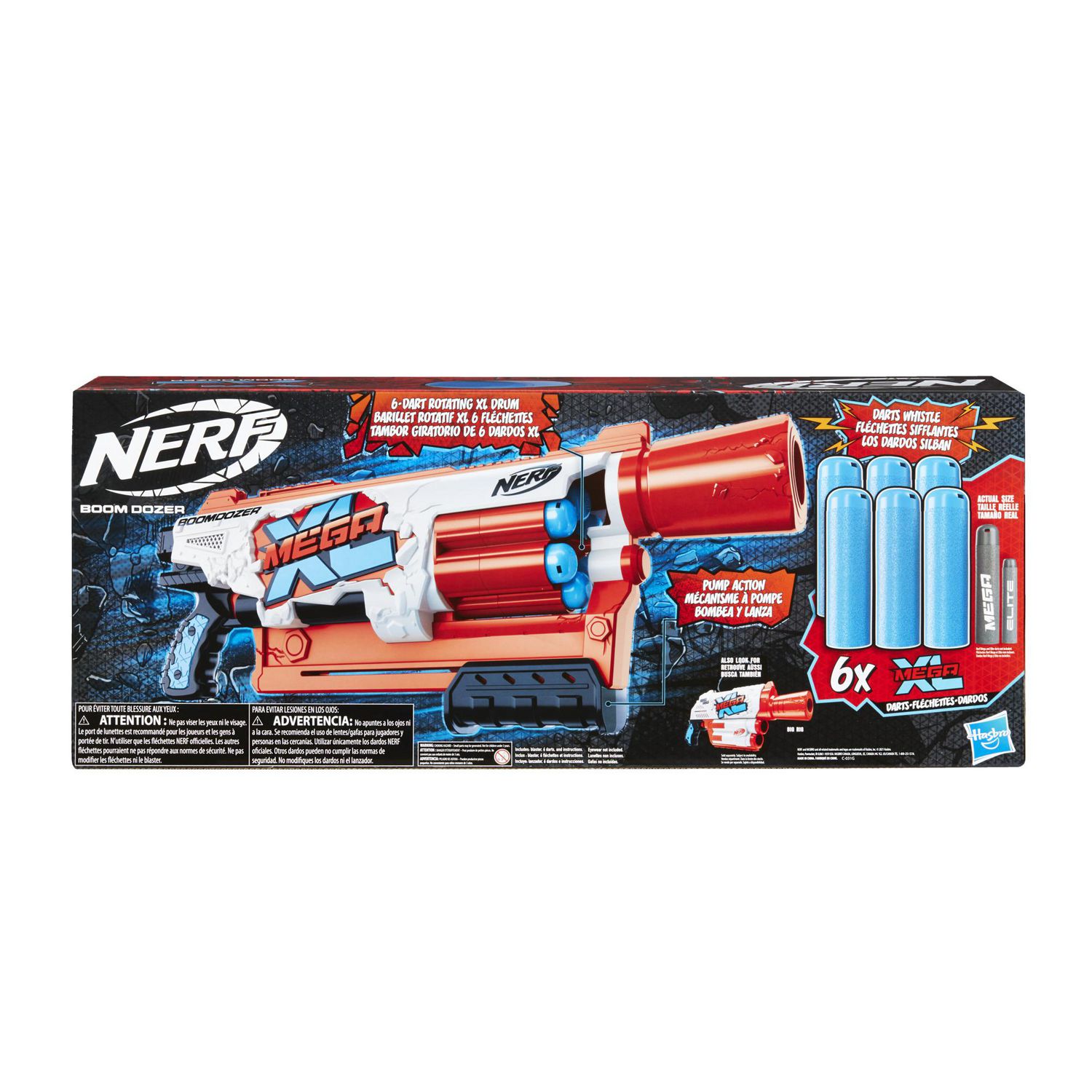 Nerf Mega XL Boom Dozer Blaster, Largest Nerf Mega Darts Ever, XL