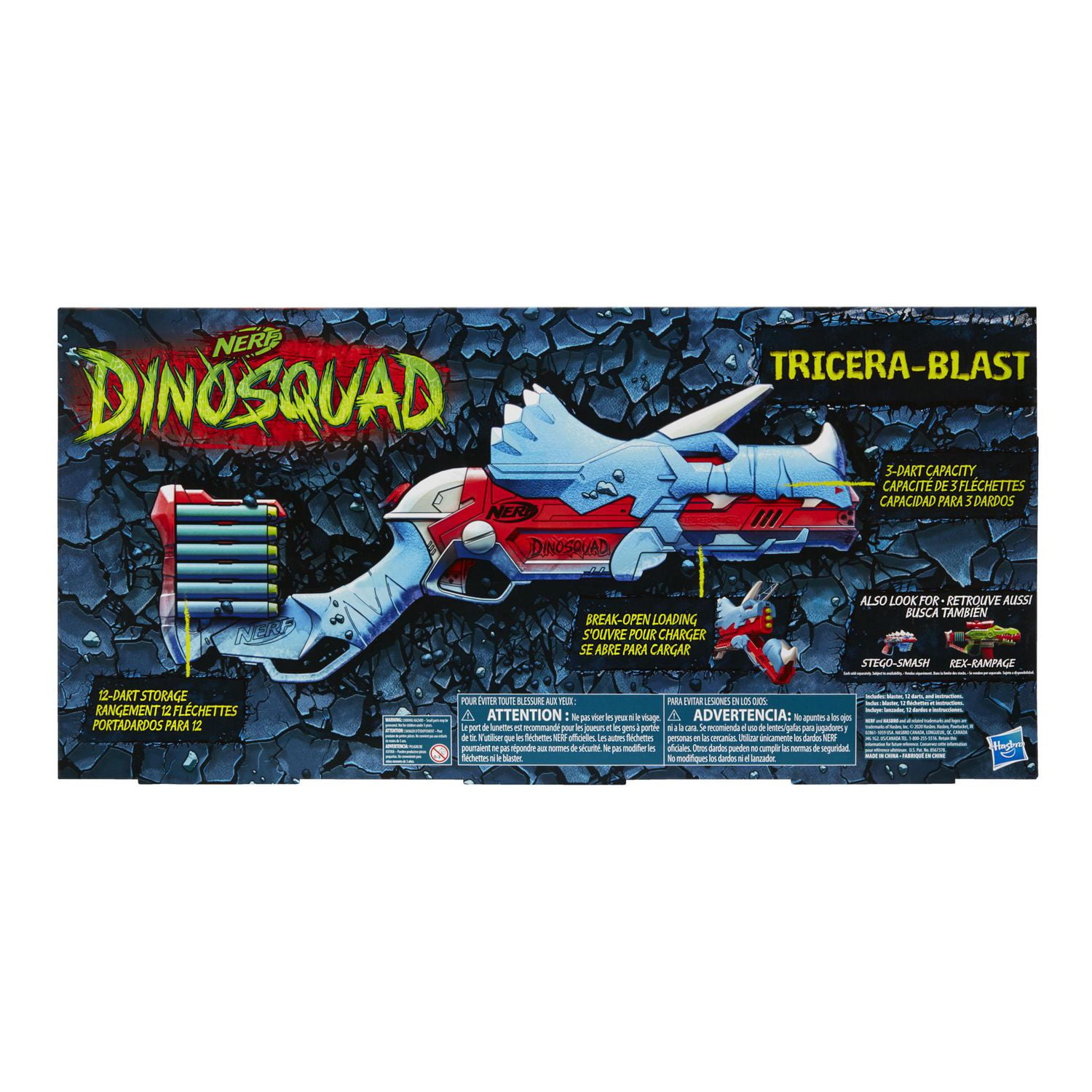 Nerf Dinosquad Dinossauro Dino Tricera-blast Com 12 Dardos - Ri Happy