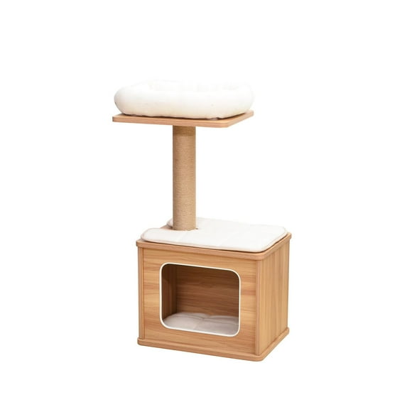 Catry Cedar Eco-Friendly Cat Tree with Condo, Perch, & Scratcher