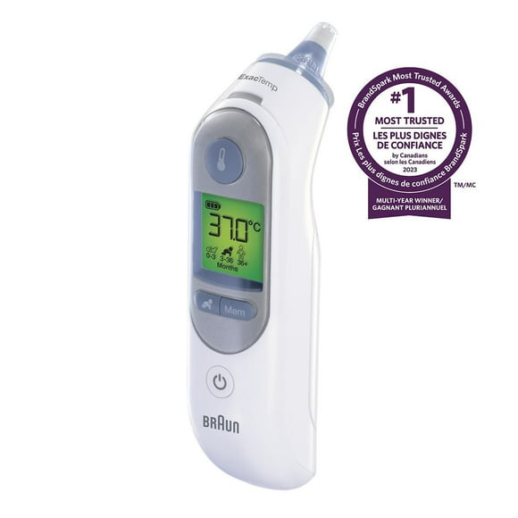 Thermomètre auriculaire IRT6520CA Braun ThermoScanᴹᴰ 7 avec Age Precision Convient à toute la famille