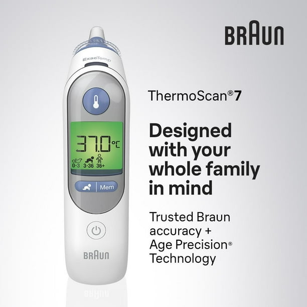 Thermomètre auriculaire IRT6520CA Braun ThermoScanᴹᴰ 7 avec Age Precision  Convient à toute la famille 