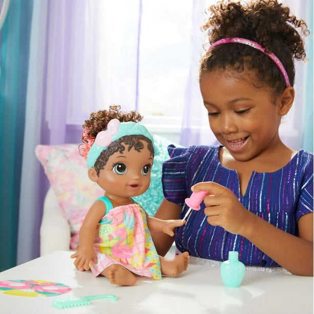 Baby Alive Poupée Princesse Ellie grandit !, poupée interactive de 45 cm  qui parle avec accessoires