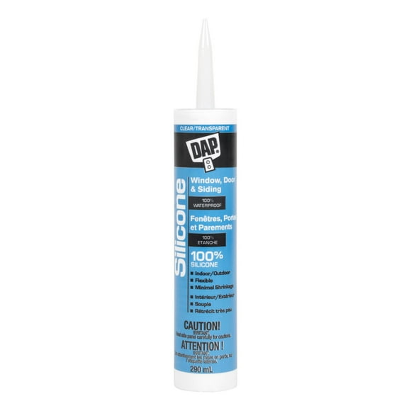 DAP 100% Silicone Window & Door Sealant Clear, DAP 100% Silicone Window & Door Sealant 290mL, Clear
