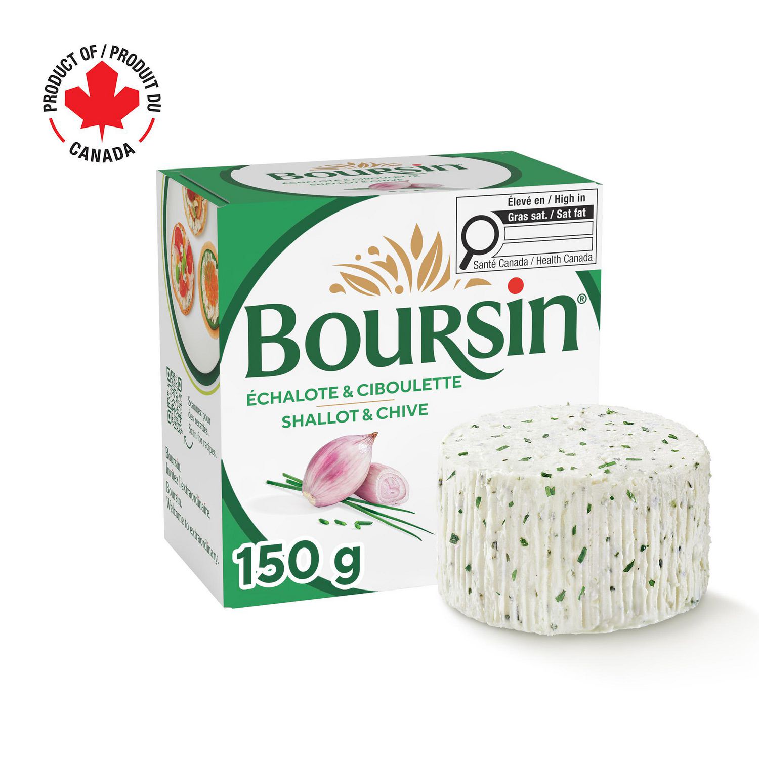 Boursin Shallot & Chive, Spreadable Cheese 150g