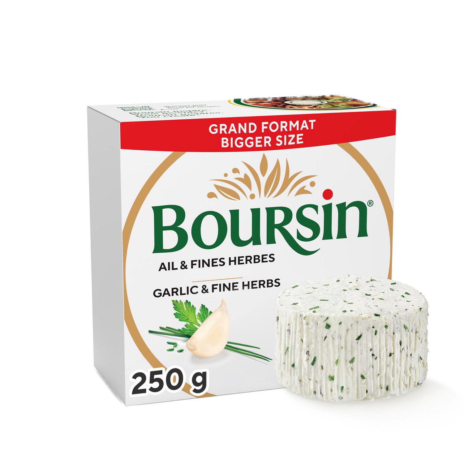 Boursin Garlic & Fine Herbs, Spreadable Cheese 250g