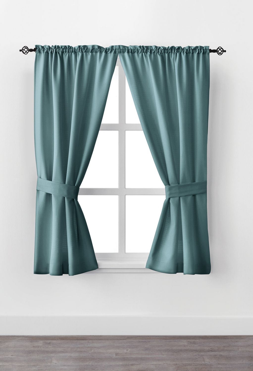 Mainstays 63" Rod Pocket Window Curtain Drapery Panel Set