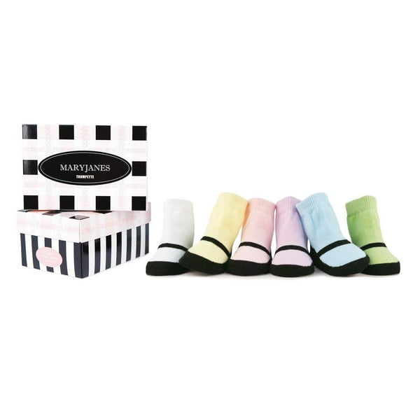 Trumpette - Bébé tout-petit filles Maryjane Coffret cadeau chaussettes fête, mariage, baby shower - 0-12 mois
