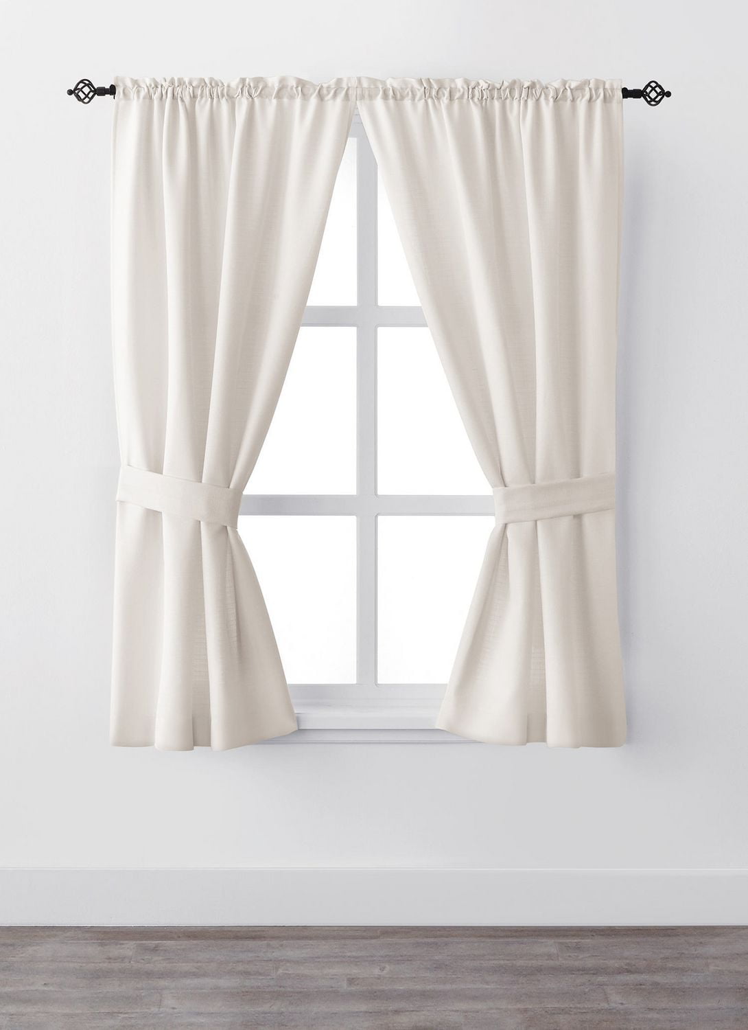 Mainstays 63" Rod Pocket Window Curtain Drapery Panel Set