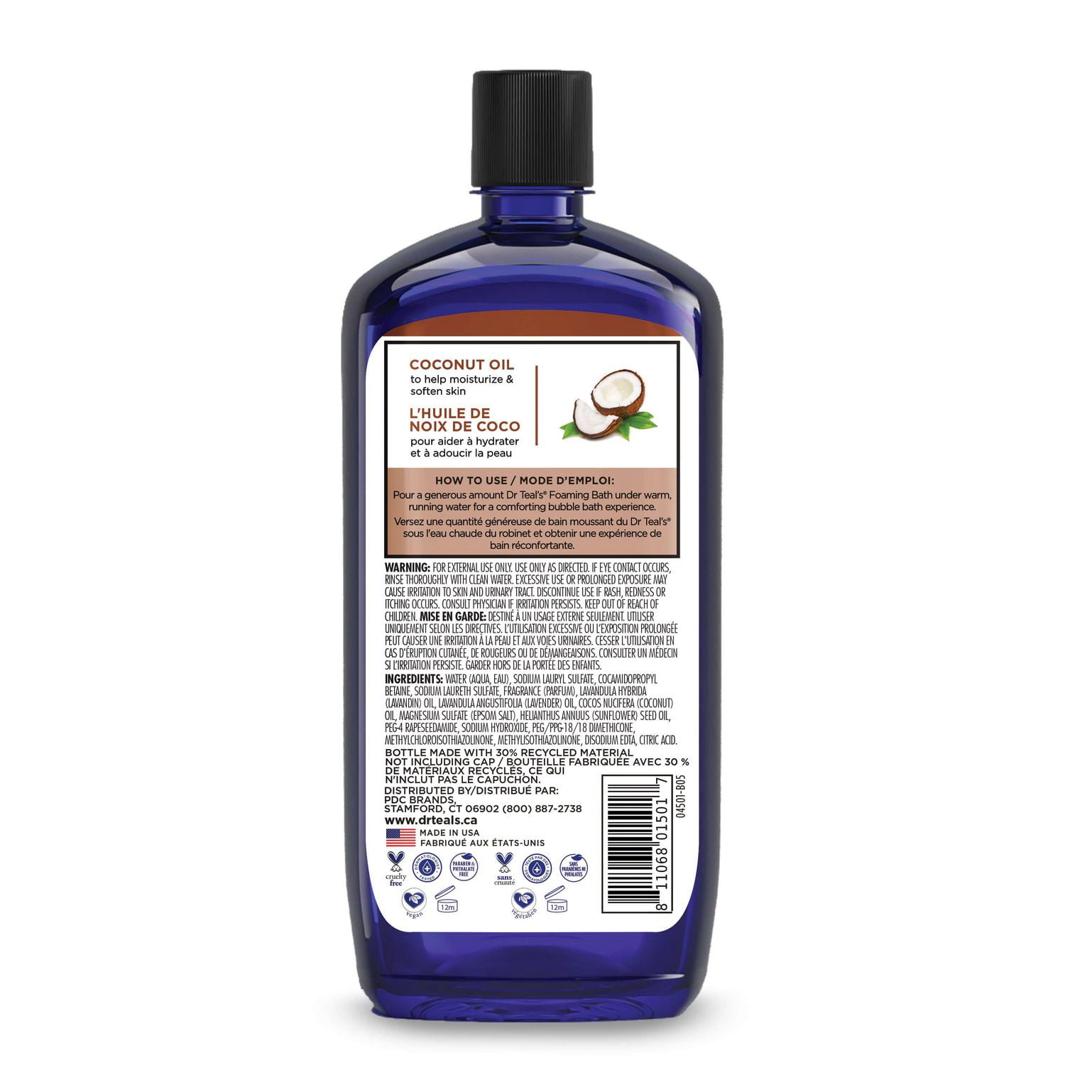 Dr Teal's Foaming Bath with Pure Epsom Salt, Nourish & Protect with Coconut Oil (Packaging May Vary), 34 fl oz / 1 L