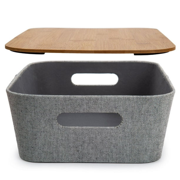 Truu Design Modern and Sleek Decorative Paper Grey Storage Basket
