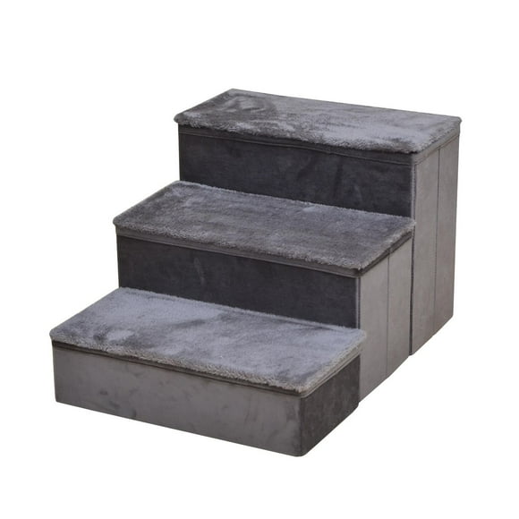 Catry Charcoal Pet Stairs with Storage