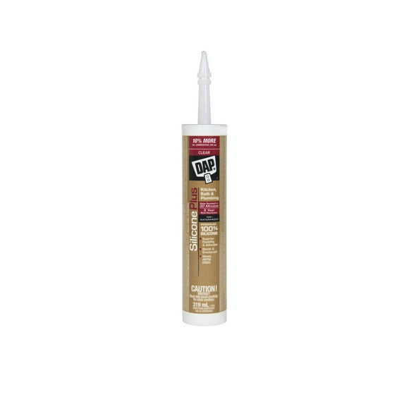DAP Silicone Plus Premium Silicone Kitchen & Bath Sealant Clear, Silicone + K&B Sealant Clear