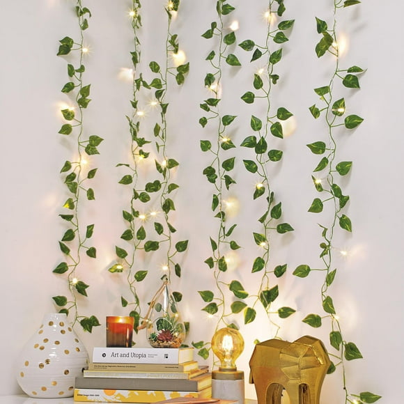 Merkury Innovations Curtain Vines LED String Lights, Cascading Vine Strands Lights