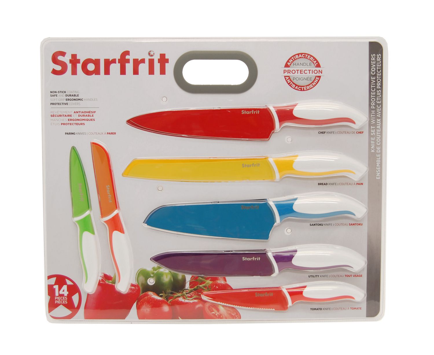 Starfrit - Ensemble de 4 Couteaux Multi-Usages, Lame en Acier Inoxydab
