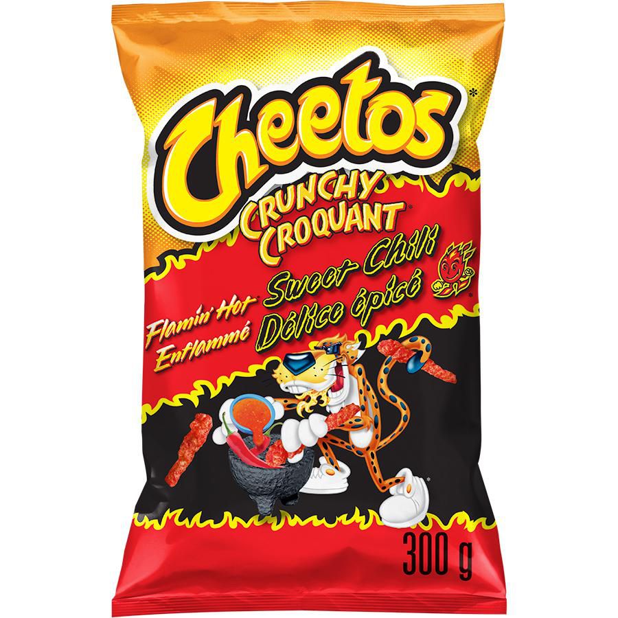 Cheetos Flamin Hot Sweet Chili Crunchy Cheese Flavoured Snacks Walmart Canada